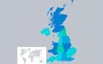 Map Of England showng some county outlines