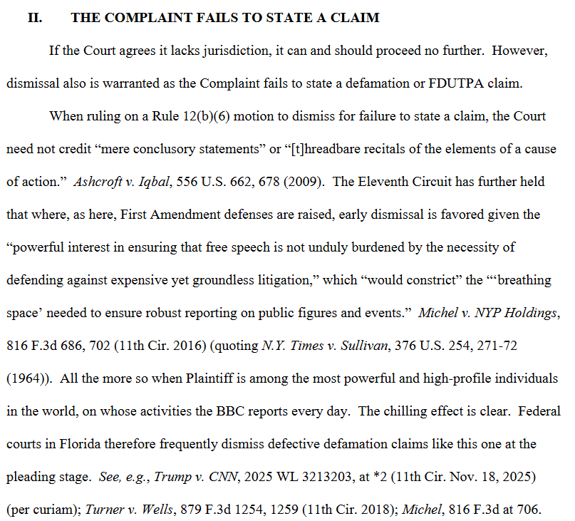 Trump vs The BBC: The BBC Motion To Dismiss – Politically Inclined